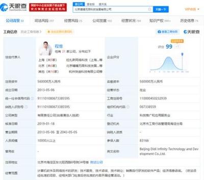 滴滴關聯公司申請‘滴滴外賣’商標，布局網絡技術轉讓新領域
